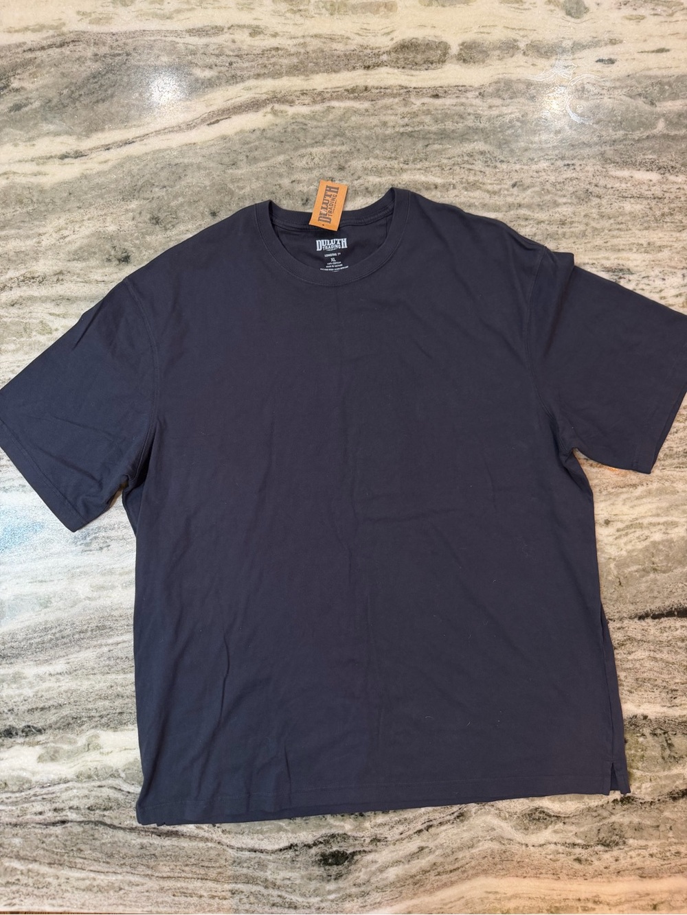 NWT Duluth Trading Co Navy Short-Sleeve Crew Tee 100% Cotton